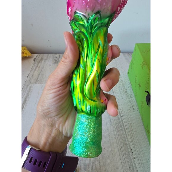 Radko flamingo finial Miami pink bird rare Master Craftsman glitter pink tropica - Picture 9 of 15